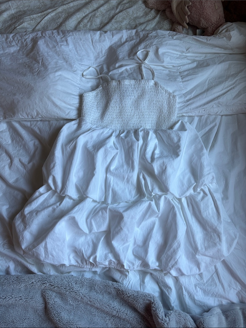 a new day White Tiered Smocked Midi Dress